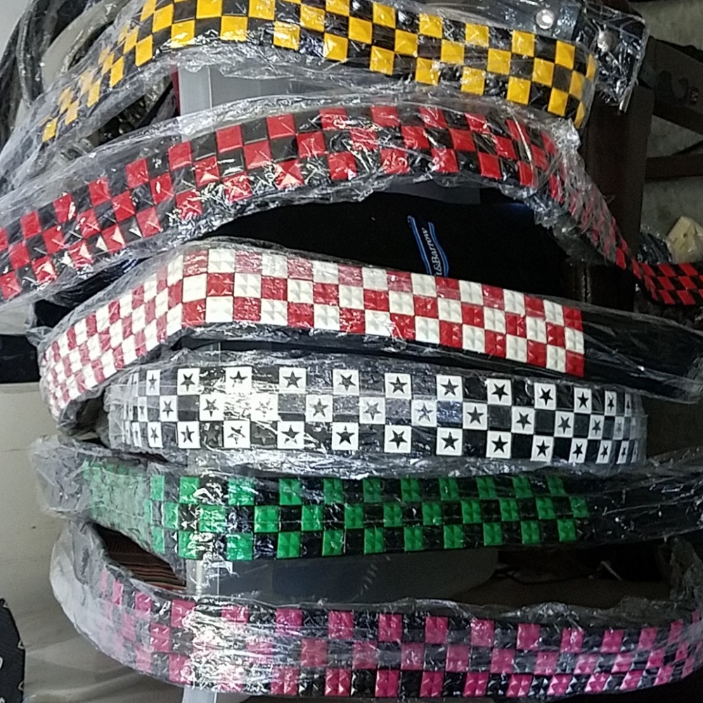 Colored studded belts men/women 13$each